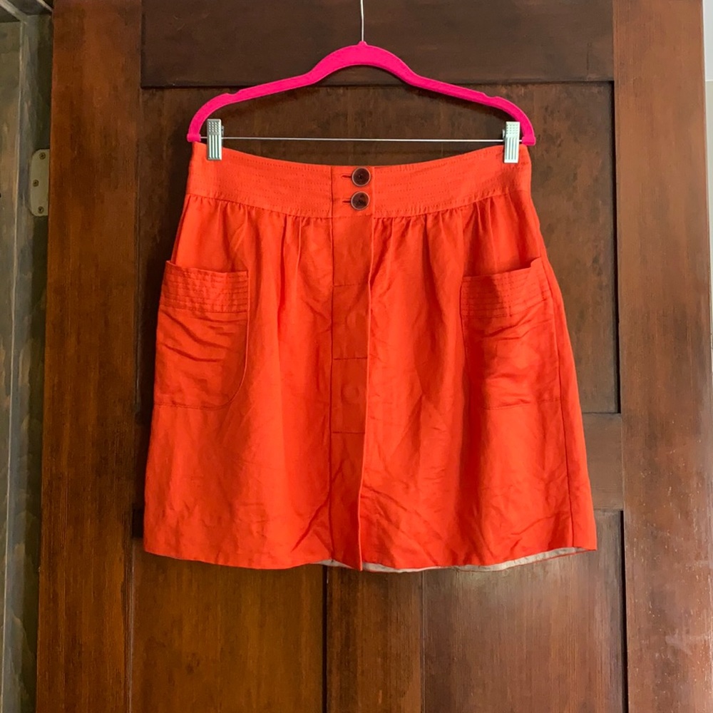 Poppy colored skirt